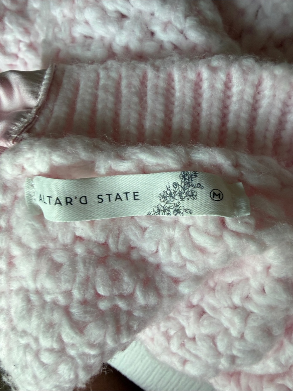 Altar'd State Light Pink Chunky Crewneck Sweater - Picture 6 of 6